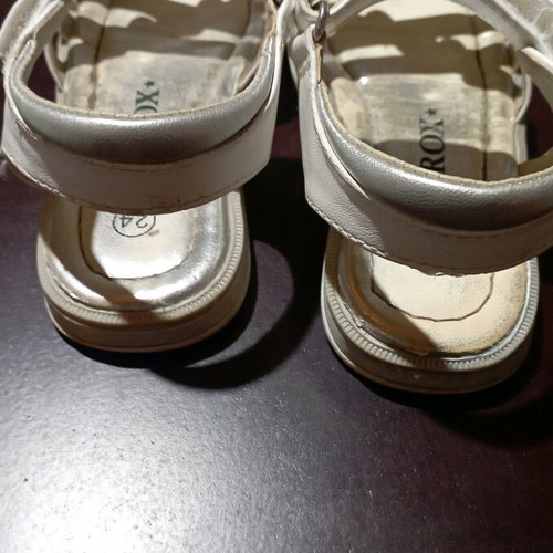 Sprox sandals used, white with silver hearts size 24