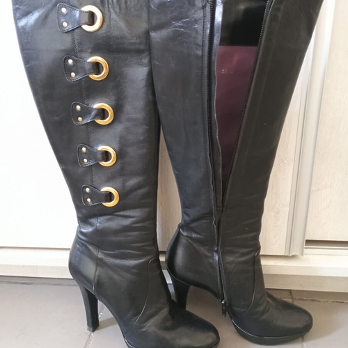 Vintage Lerre knee-high stiletto leather boots size 36 like new