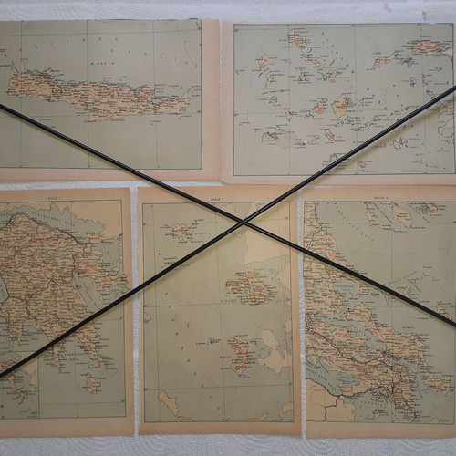 Greek maps pack of 28 from early 1950s, like new