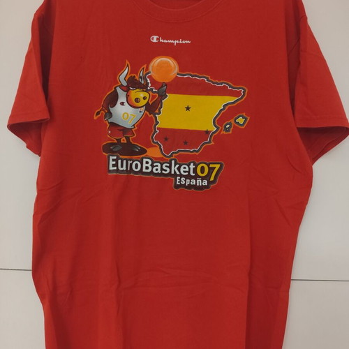 T-shirt EuroBasket Spain 2007 Champion red size L used