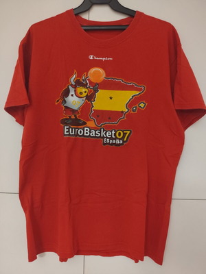 T-shirt EuroBasket Spain 2007 Champion red size L used