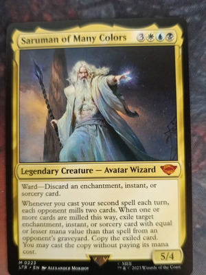 Magic the Gathering Saruman of Many Colors Lord of the Rings card