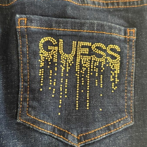 Guess skinny jeans like new, blue with rhinestone details