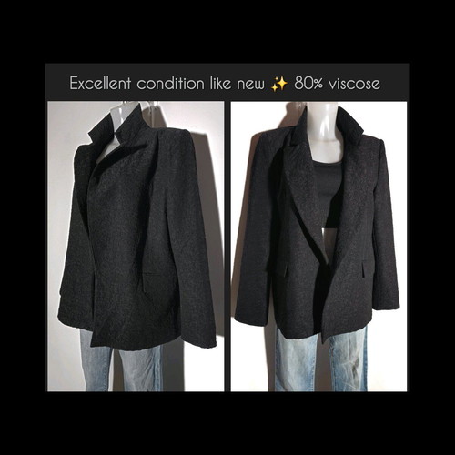 Quality black lightweight jacket 80% viscose like new, size S/M