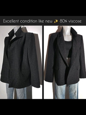 Quality black lightweight jacket 80% viscose like new, size S/M