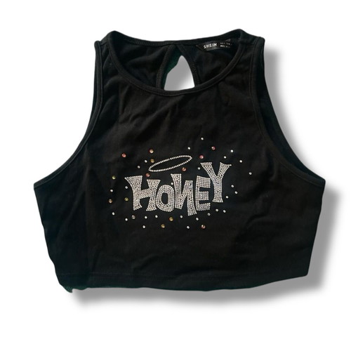 Y2K cropped top Shein black like new, size M