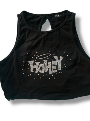 Y2K cropped top Shein black like new, size M