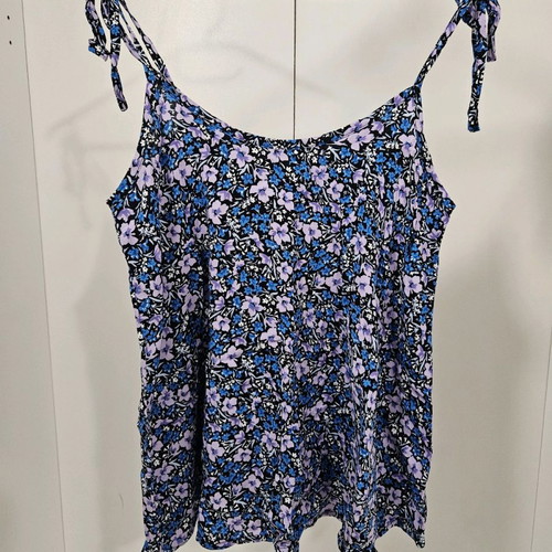 Flower summer tank καινούργιο, μπλε, μέγεθος M