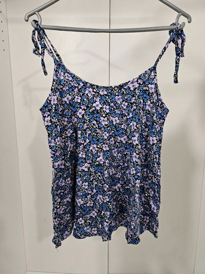 Flower summer tank καινούργιο, μπλε, μέγεθος M