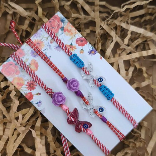 Set of Martis Bracelets with Plexiglass Butterfly, New