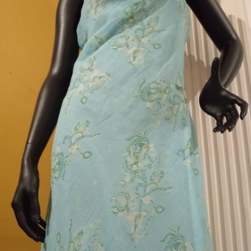 Zero Floral Maxi Dress Size 42 XL New, Turquoise Multicolor
