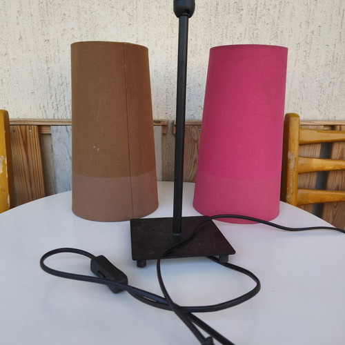 Table lamp with two lampshades