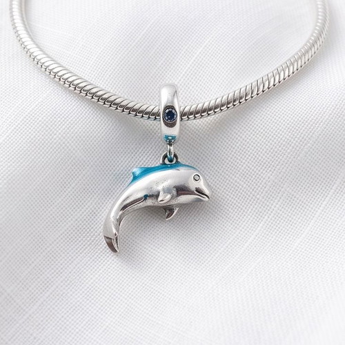 Pandora Dolphin Charm S925 New, Blue and Silver