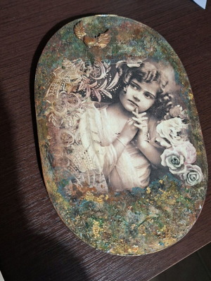 Table decor with decoupage like new