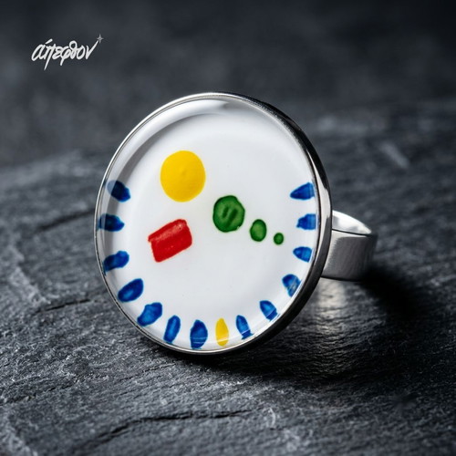 Essenza Cromatica ring new, hand-painted abstract design