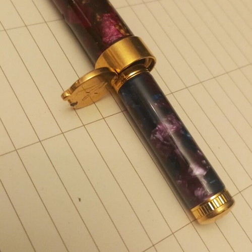 Waterman FP Lady Agatha Blue Purple 18K-750 Gold Nib Fine like new