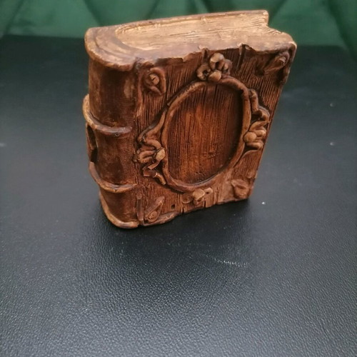 Handmade plaster sculpture book brown, new