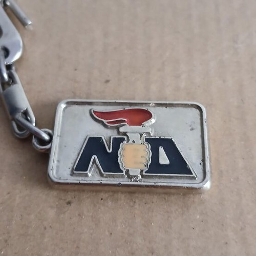 N.D. keychain used, Konstantinos Mitsotakis 1980s collectible
