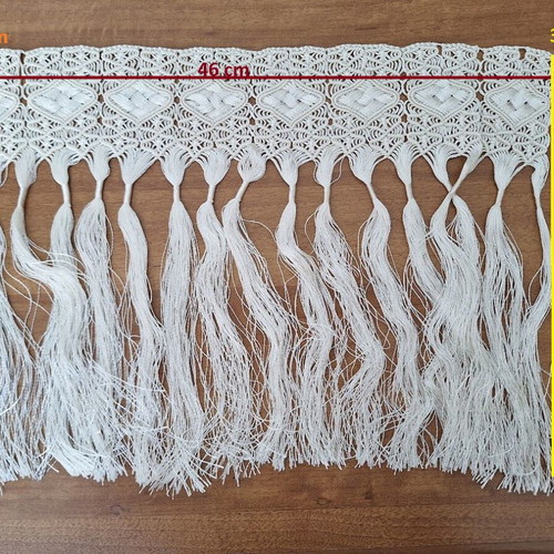 Macrame fringe trim for runners or doilies, set of 4, new