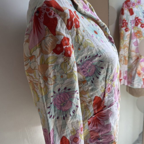 Christian Berg Stockholm jacket 3/4 sleeve linen like new, multicolor
