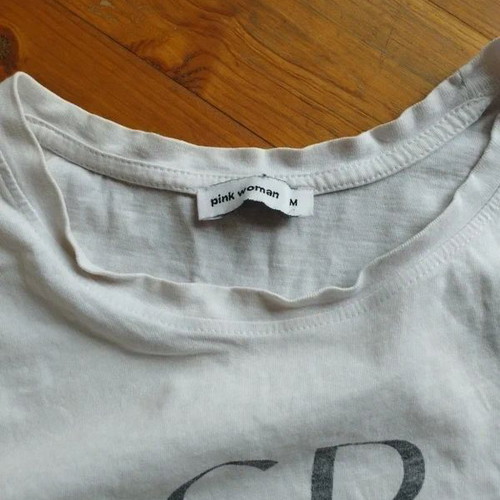 Pink Woman women's T-shirt like new, size M, white