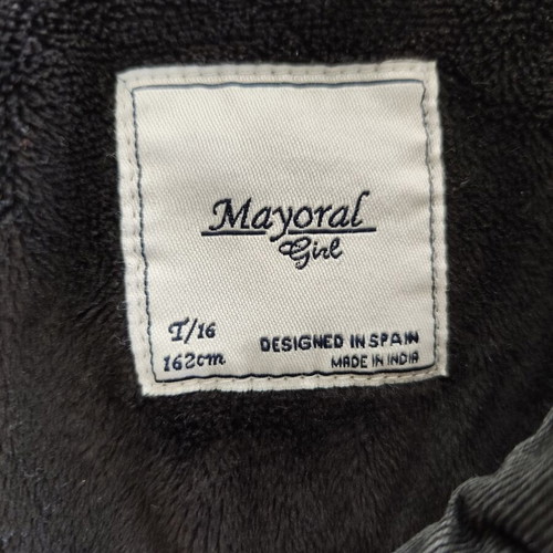 Jean jacket Mayoral like new, fleece interior, black, size 164 cm