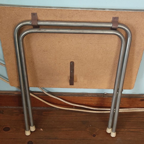 Vintage folding table with Flower Power formica, 1970s