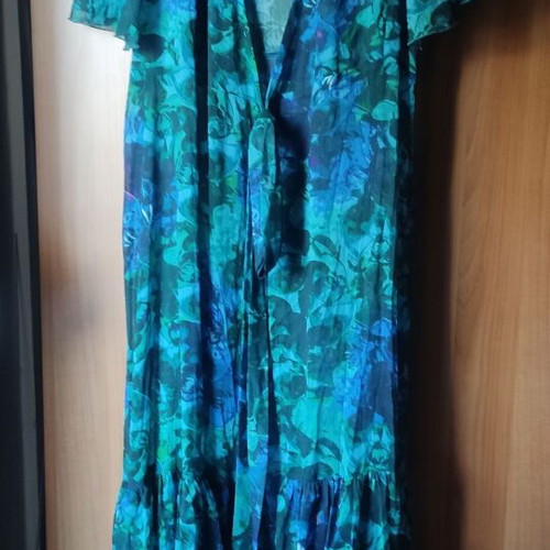Trilogy Euphoria kimono dress new, one size, blue and green
