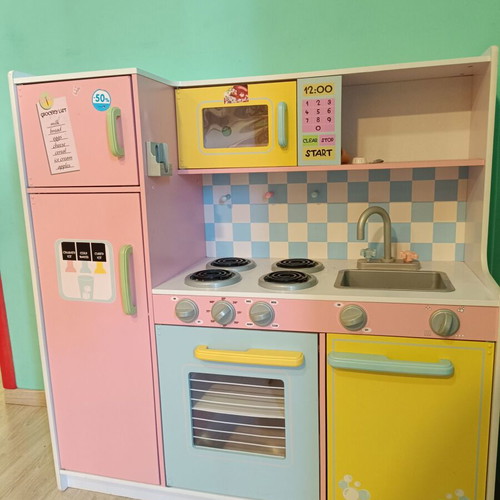 Wooden Play Kitchen like new with cupboards