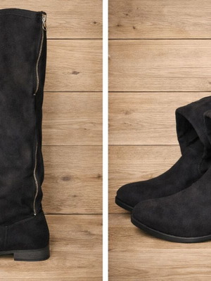 Tall boots like new, black, size 38, with zipper