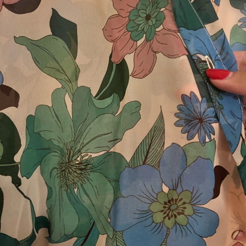 Sheer floral shirt Zara like new, size M, beige and blue