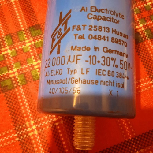 Electrolytic Capacitor AL-ELKO 22000mF Type LF Like New