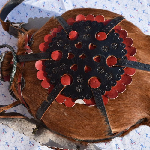 Traditional Hungarian water bottle handmade with leather strap mint condition