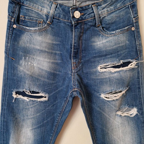 Back2Jeans ripped blue jeans, Medium