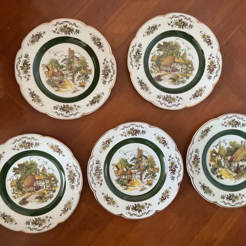 Ascot by Wood and Sons ironstone plate, 1950s antique wall decoration