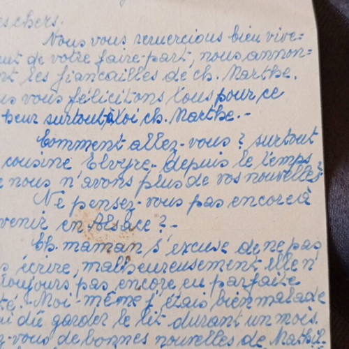 French postcards used, set of two from 1945 with stamps
