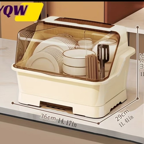 Dish Drying Rack with Lid new, space-saving kitchen organizer