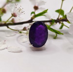 Silver ring with amethyst new, 925 hallmark