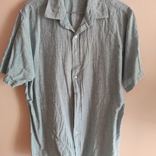 Linen short-sleeve shirt turquoise, like new