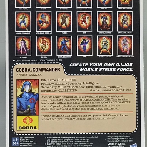 Super7 GI Joe Cobra Commander ReAction+ action figure new 3.75''