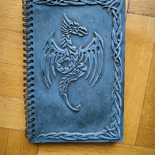 Notebook with dragon new, hard resin cover