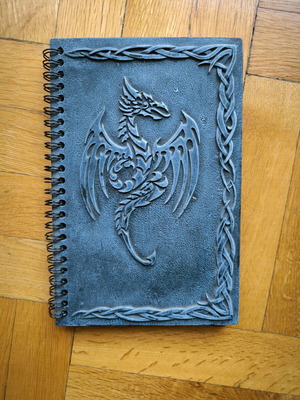 Notebook with dragon new, hard resin cover