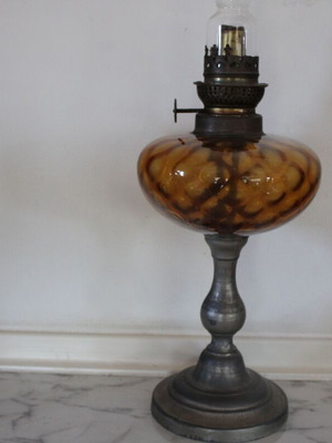 French oil lamp used, from 1900, family heirloom
