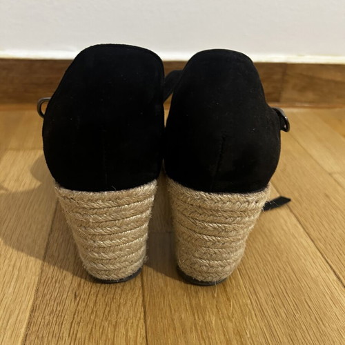 Black Suede Platform Sandals Size 38 Like New