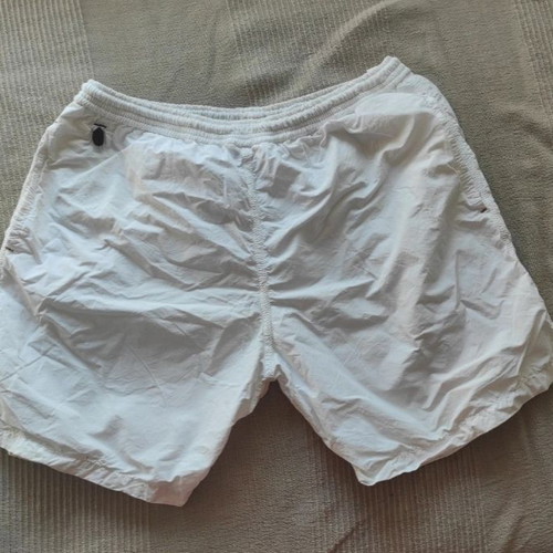 Rare men's swimsuit large, wearable as bermuda, used, white and black