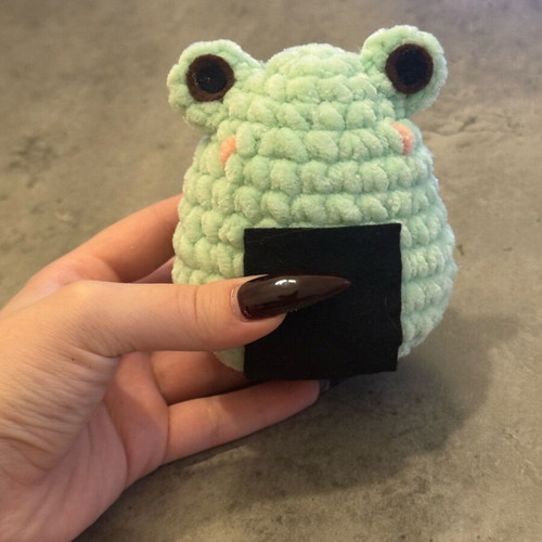 Handmade knitted frog onigiri doll made to order
