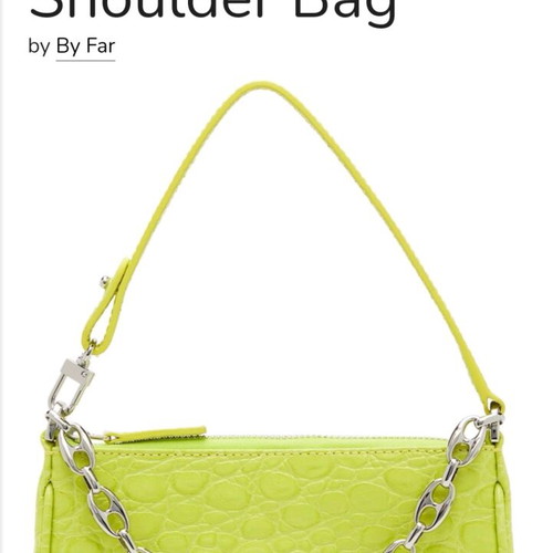 By Far Mini Rachel bag neon green like new
