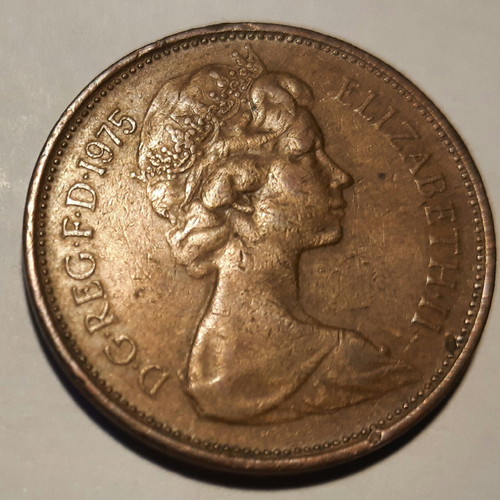 British coins used, 3 pieces with Elizabeth 1975-1994