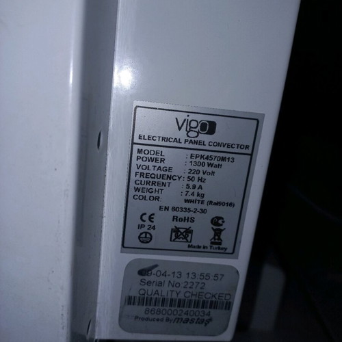 Vigo EPK4570M13 heater like new