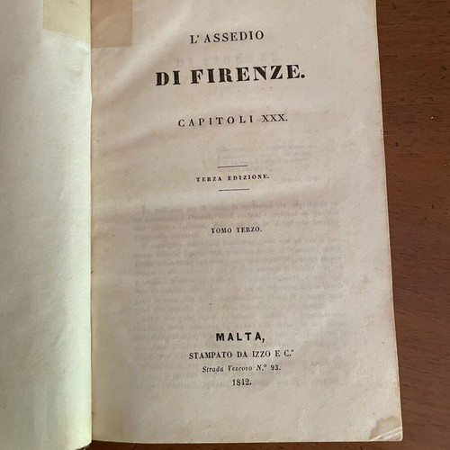 L'Assedio di Firenze by Francesco Domenico Guerrazzi used, 3-volume set, Italian